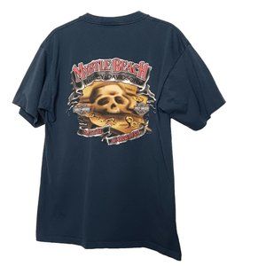 Harley Davidson Myrtle Beach SC Men Large T Shirt Skull Sand Single Stitch Biker